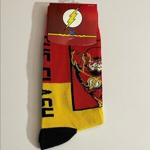 DC Comics The Flash Red and Yellow Casual Socks. Retro Theme, Collectible NWT